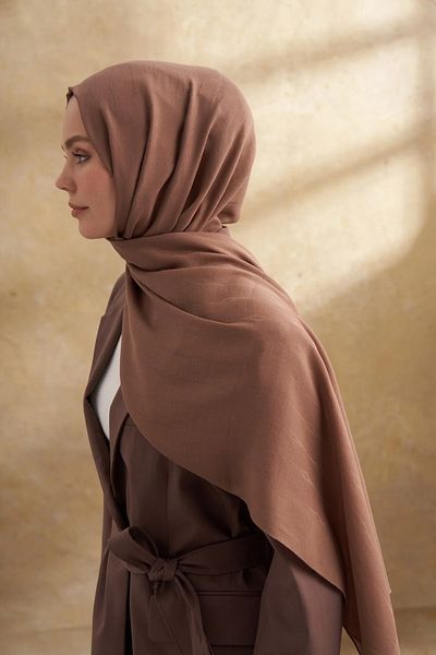 ARMANDA Dark Mink Cotton Modal Aden Pattern Shawl 3355