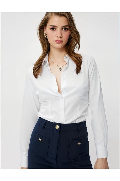 FARQIN Cotton Satin Slim Fit Women's Shirt
