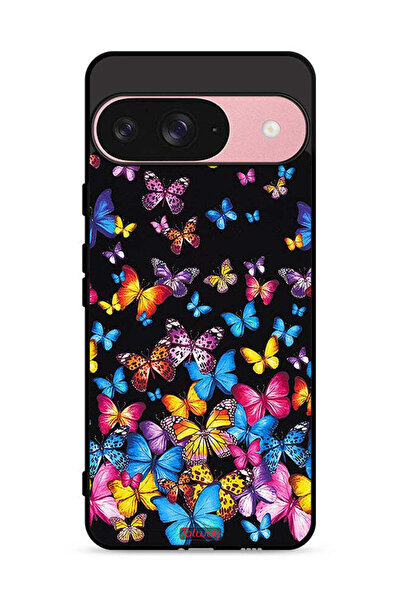 Tolwak غطاء حماية لهاتف Google Pixel 9 بنقشة فراشات ملونة
