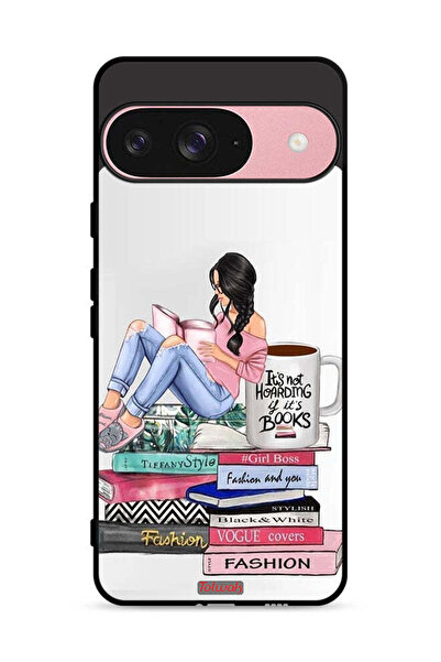 Tolwak غطاء حماية لهاتف Google Pixel 9 بتصميم فتاة وكتب أزياء فنية