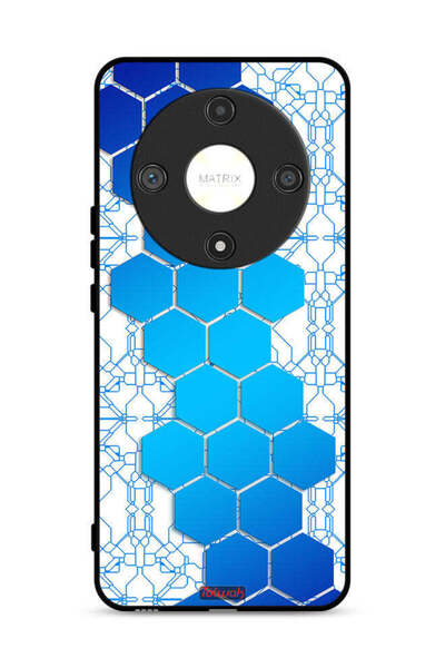 Tolwak غطاء حماية لهاتف Honor X9b 5G بنمط شبكة أيقونات سداسية الأضلاع