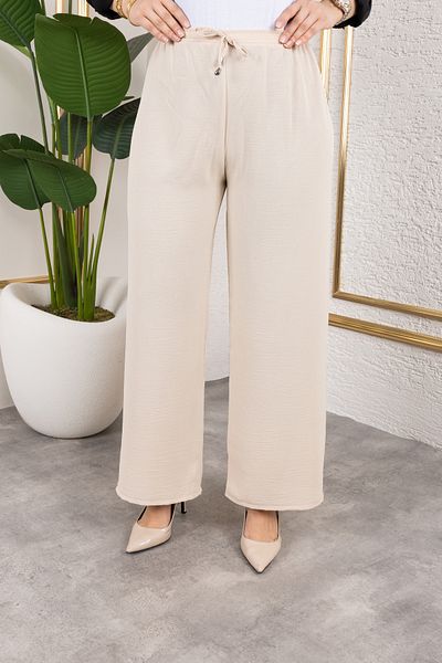 Nevayla Moda Casual Ayrobin Trousers with Elastic Waist - Mink / A0103