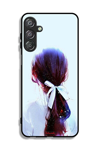 Tolwak غطاء حماية لهاتف سامسونج جالاكسي M16 5G مع ربطة شعر وفن فتاة مع رباط شعر