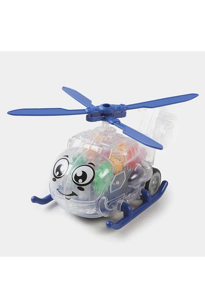 rexa Transparent Gear Mini Helicopter For Kids Blue