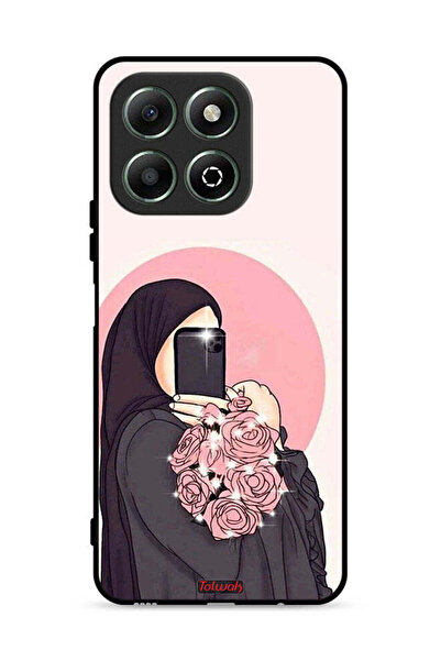 Tolwak غطاء حماية لهاتف Honor X6b 4G، فن التقاط صور سيلفي مع حمل الزهور