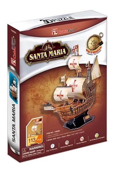 Cubic Fun Cub/T4008H 3D 113 Piece Puzzle Santa Maria Ship