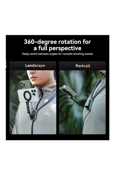 newnet Boyun Askılı Manyetik Telefon Tutucu 360 Derece Ayarlanabilir Aksiyon ve Video Çekimi Aksesuarı