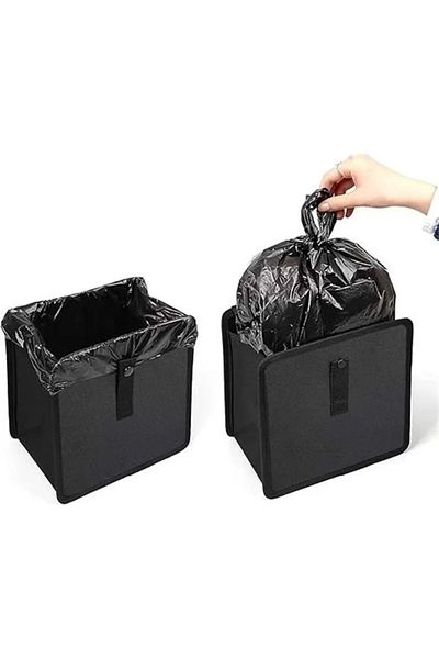 Mu Art Ahşap Auto Car Office Trash Can Portable In-Car Portable with Lid Practical Waterproof