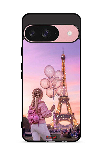 Tolwak غطاء حماية لهاتف Google Pixel 9 بتصميم فتاة تحمل بالونات