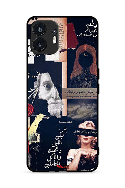 Tolwak Nothing Phone (2) 5G Protective Case Cover Arabic Quotes And Cut Faces