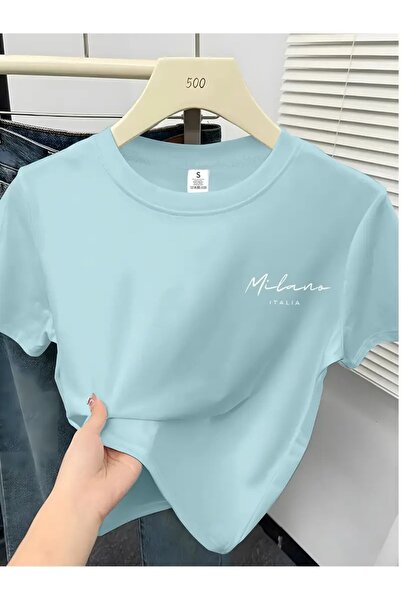 H&GHAMLEGİYİM Crop top grafic Y2K Milano Italia pentru femei