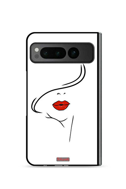 Tolwak غطاء حماية لهاتف جوجل بيكسل فولد 5G برسومات وجه فتاة