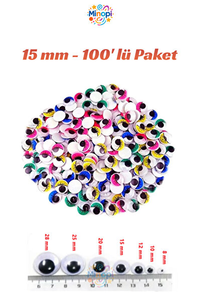 Minopi Oynar Göz Siyah 15 mm 100'lü Paket Oynayan Göz Hobi Tasarım Anasınıfı ...