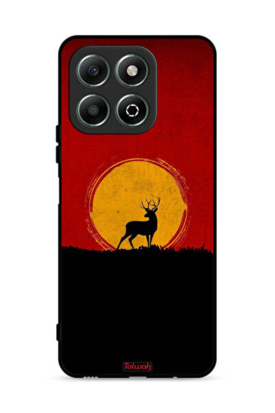 Tolwak غطاء حماية لهاتف Honor X6b 4G برسومات الغزال والقمر