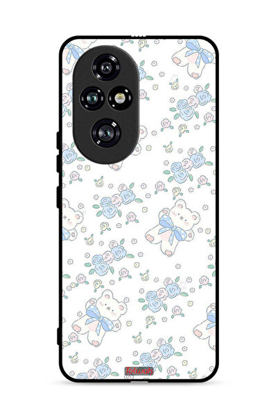 Tolwak غطاء حماية لهاتف Honor 200 Pro 5G مع دب تيدي لطيف ورمز زهور