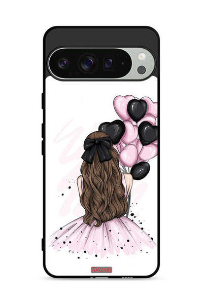 Tolwak غطاء حماية لهاتف Google Pixel 9 Pro XL يحمل صورة فتاة تحمل بالونات فنية