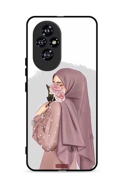 Tolwak غطاء حماية لهاتف Honor 200 5G برسومات فتاة تحمل ورودًا