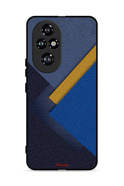 Tolwak غطاء حماية لهاتف Honor 200 Pro 5G بنقشة مثلثات جلدية