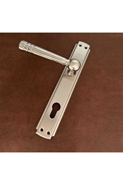 KOLDOOR Osmanlı Nikel Saten Sol Basar Çelik Kapı Kolu Dürbün Tak Tak Tokmak Seti