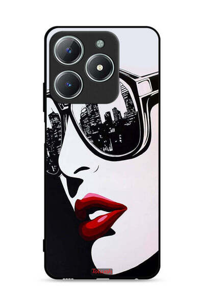 Tolwak غطاء حماية لهاتف Realme C63 4G برسومات فنية تجريدية لوجه فتاة