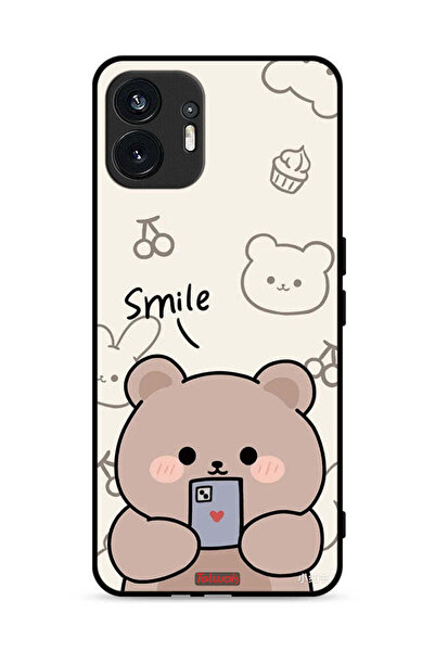 Tolwak غطاء حماية لهاتف Nothing Phone (2) 5G برسومات الدب المبتسم