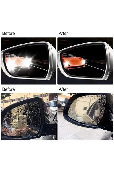 Mu Art Ahşap Rainproof Slider Film Vehicle Exterior Rearview Mirror Easy Vision Anti-Fog (2 Pcs)