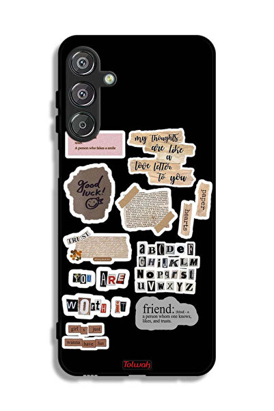 Tolwak غطاء حماية لهاتف سامسونج جالاكسي M16 5G، ملصقات عبارات الحظ السعيد