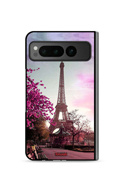 Tolwak غطاء حماية لهاتف جوجل بيكسل فولد 5G بتصميم برج إيفل