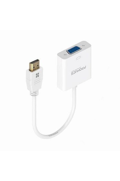 Promate HDMI to VGA display adapter supports 1080p resolution and features low voltage and minimal interference.