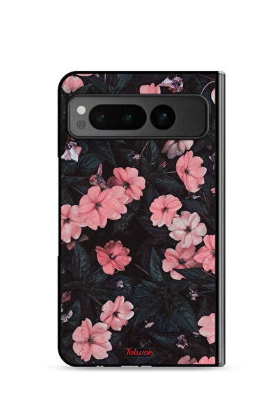 Tolwak غطاء حماية لهاتف جوجل بيكسل فولد 5G - لون الخوخ والورود الصغيرة