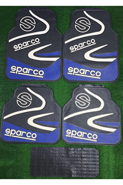 carlone Üniversal Sparco Mavi Latex Kauçuk-5 parça-Paspas-Kaydırmaz Taban-1.Sınıf İthal Ürün