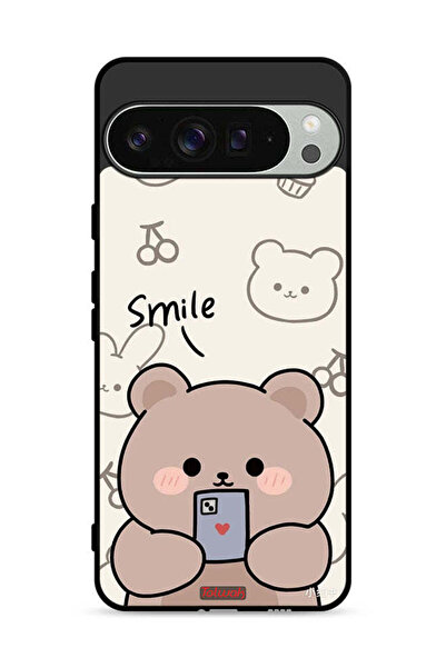 Tolwak غطاء حماية لهاتف Google Pixel 9 Pro XL برسومات الدب المبتسم