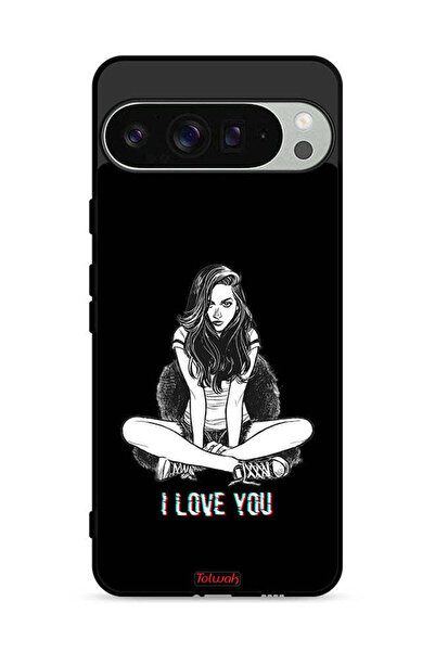 Tolwak غطاء حماية لهاتف Google Pixel 9 Pro XL مطبوع عليه عبارة "أحبك"