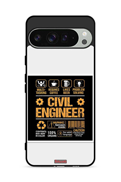 Tolwak غطاء حماية لجهاز Google Pixel 9 Pro - ملصق مهندس مدني