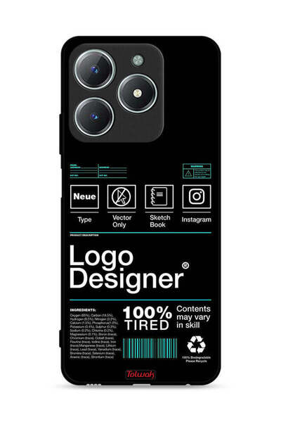 Tolwak غطاء حماية لهاتف Realme C63 4G مع ملصق شعار مصمم