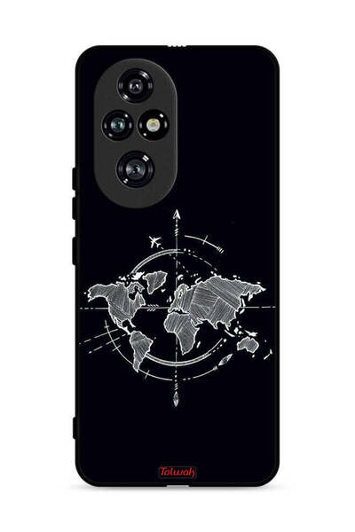 Tolwak غطاء حماية لهاتف Honor 200 Pro 5G برسومات البوصلة