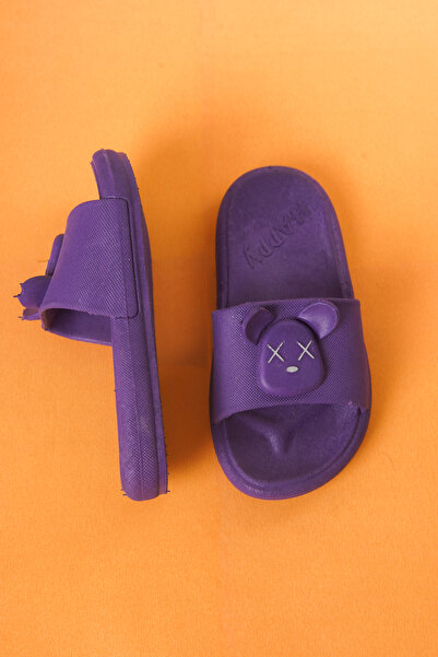 Craftique Lilac Girl's Slippers Non-Slip Sole Animal Figured Nursery Pool Daily Summer Shoes