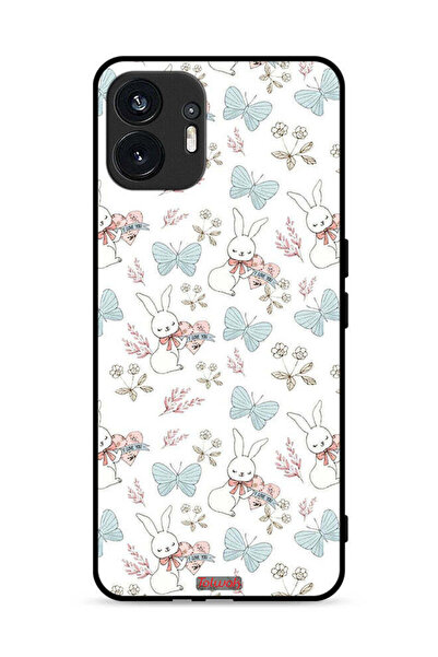 Tolwak Nothing Phone (2) 5G Protective Case Cover Rabbit And Butterflies