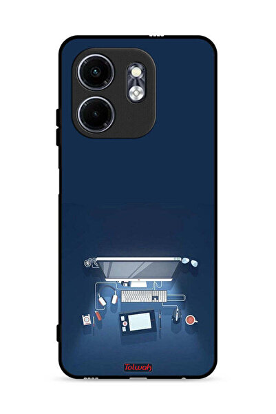 Tolwak غطاء حماية لجهاز Infinix Hot 50i 4G بتصميم فني لمكتب الكمبيوتر