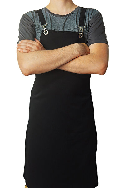 Ant Rotagrup Üniforma ve İş Elbiseleri Cross Tie Pocketless Black "Cross - Back" Kitchen Restaurant Chef Apron