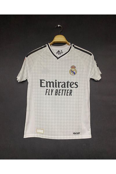 yenteks Sezon 24-25 Real.Madrd.White Bellingham. Tricou pentru adulți cu mânecă scurtă de culoare (cu cadou)