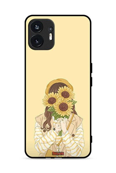 Tolwak Nothing Phone (2) 5G Protective Case Cover Hide Face With Sunflowers