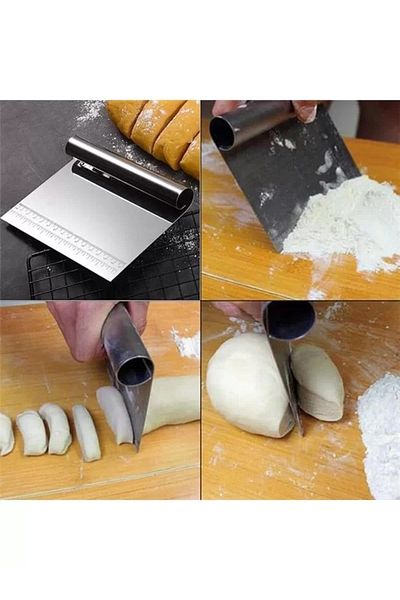 Cepahir Dough Cutter Steel,Metal Dough Scraper,Pastry Peeling Apparatus,Dough Slicer,Pie and