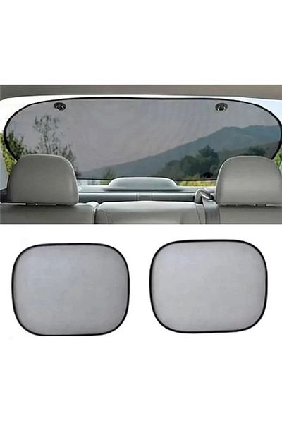 Mu Art Ahşap Car Rear and Side Window Vehicle Sunshade Curtain Set 3 Pieces Auto Curtain Sunshade with Suction Cup