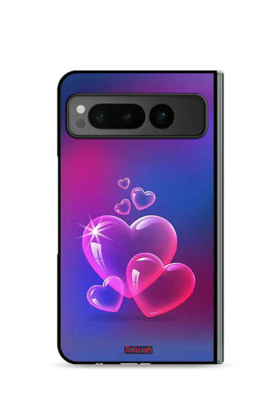 Tolwak غطاء حماية لهاتف جوجل بيكسل فولد 5G بنقشة قلوب الماء