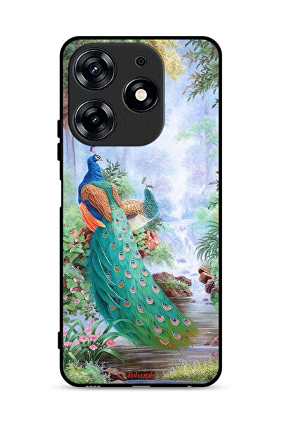 Tolwak غطاء حماية لهاتف تكنو سبارك 10 برو 4G بنقشة الطاووس