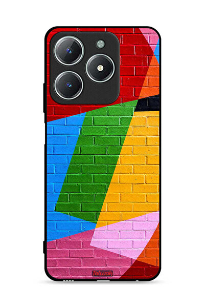 Tolwak غطاء حماية لهاتف Realme C61 4G برسومات جدارية ملونة