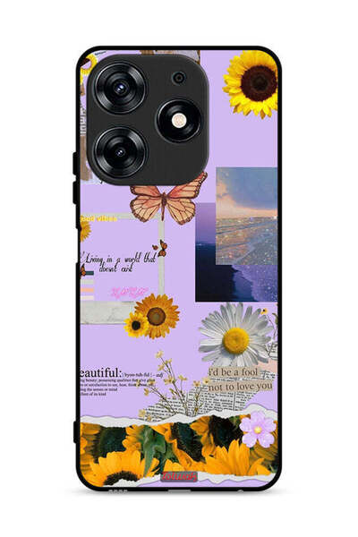 Tolwak غطاء حماية لهاتف تكنو سبارك 10 برو 4G بملصقات عباد الشمس الجميلة