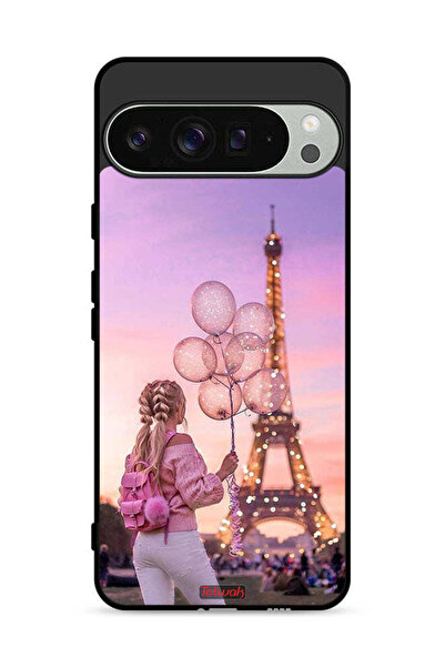 Tolwak غطاء حماية لهاتف Google Pixel 9 Pro XL بتصميم فتاة تحمل بالونات