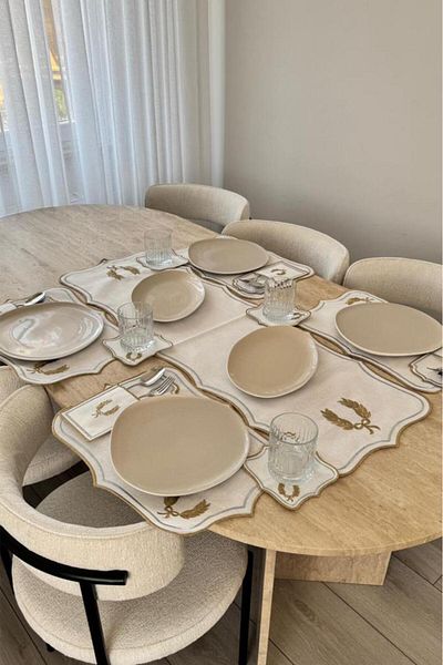 Çeyiz Diyarı Set de servire american brodat din in 19 piese